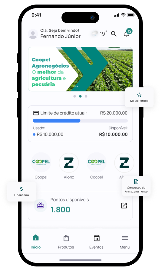 Mockup da Cooperativa - Financeiro
