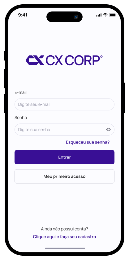 Mockup do aplicativo - iOS e Android
